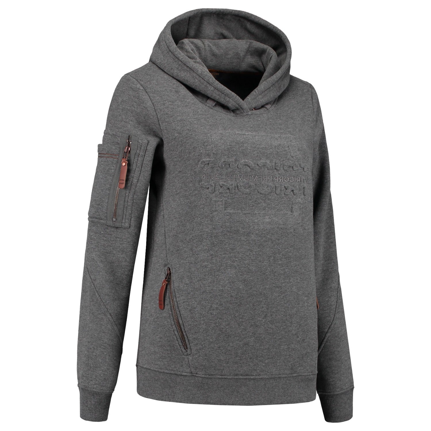 Tricorp Premium 304007 Dames Sweater Met Capuchon Stonemel