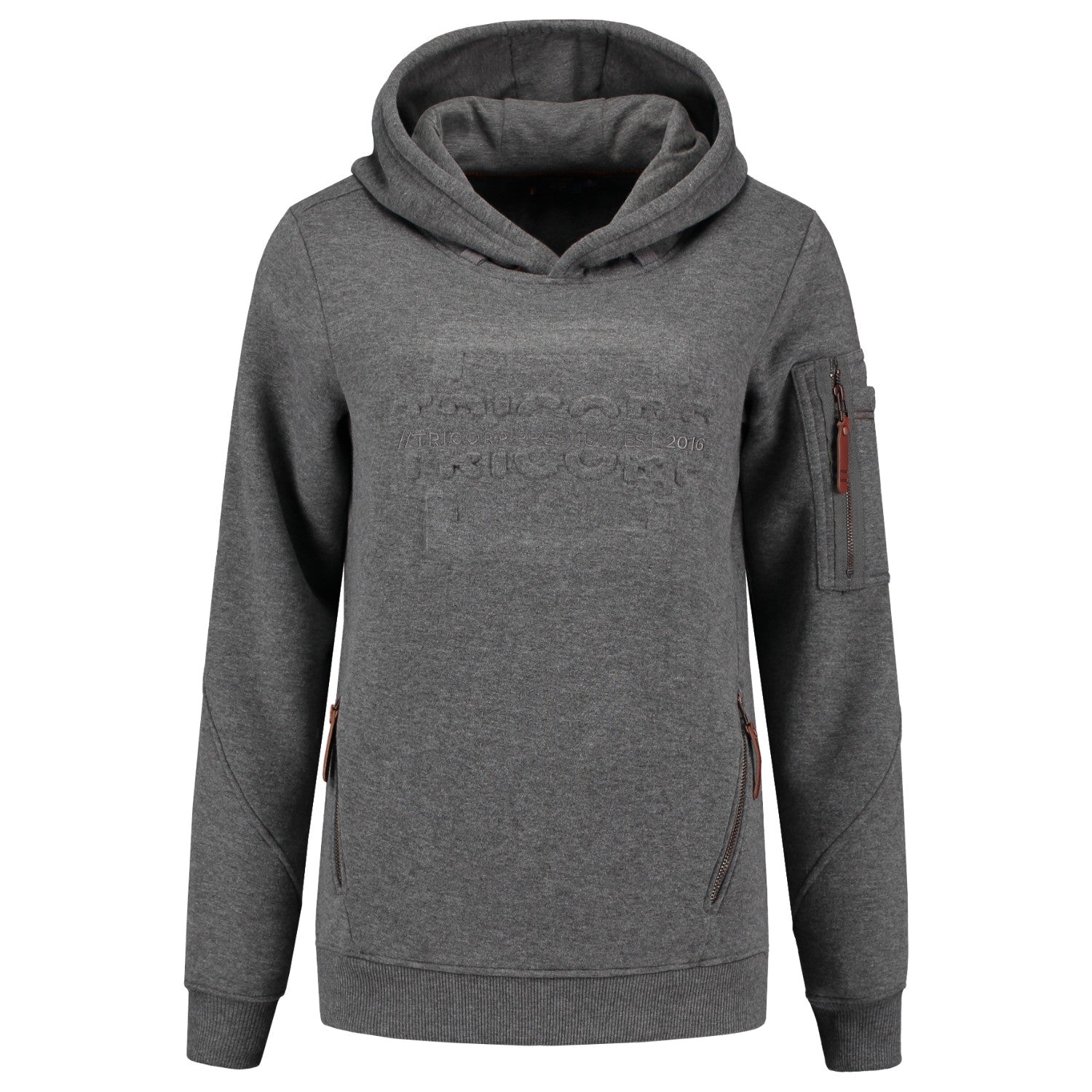 Tricorp Premium 304007 Dames Sweater Met Capuchon Stonemel