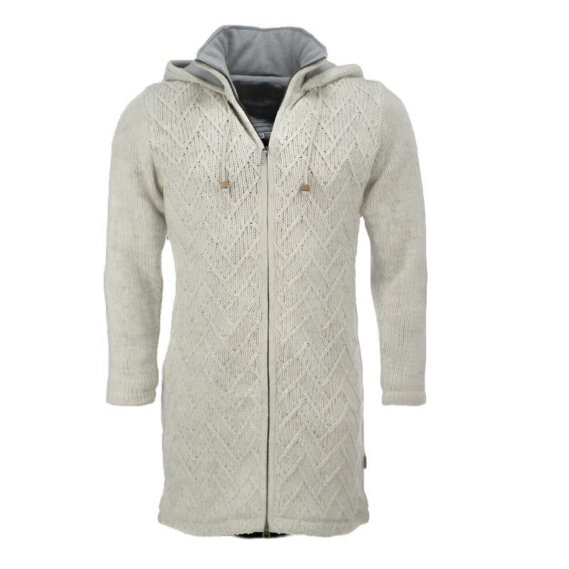 Pure Wool damesvest lang Sharon WJK-1709 Ecru Ecru