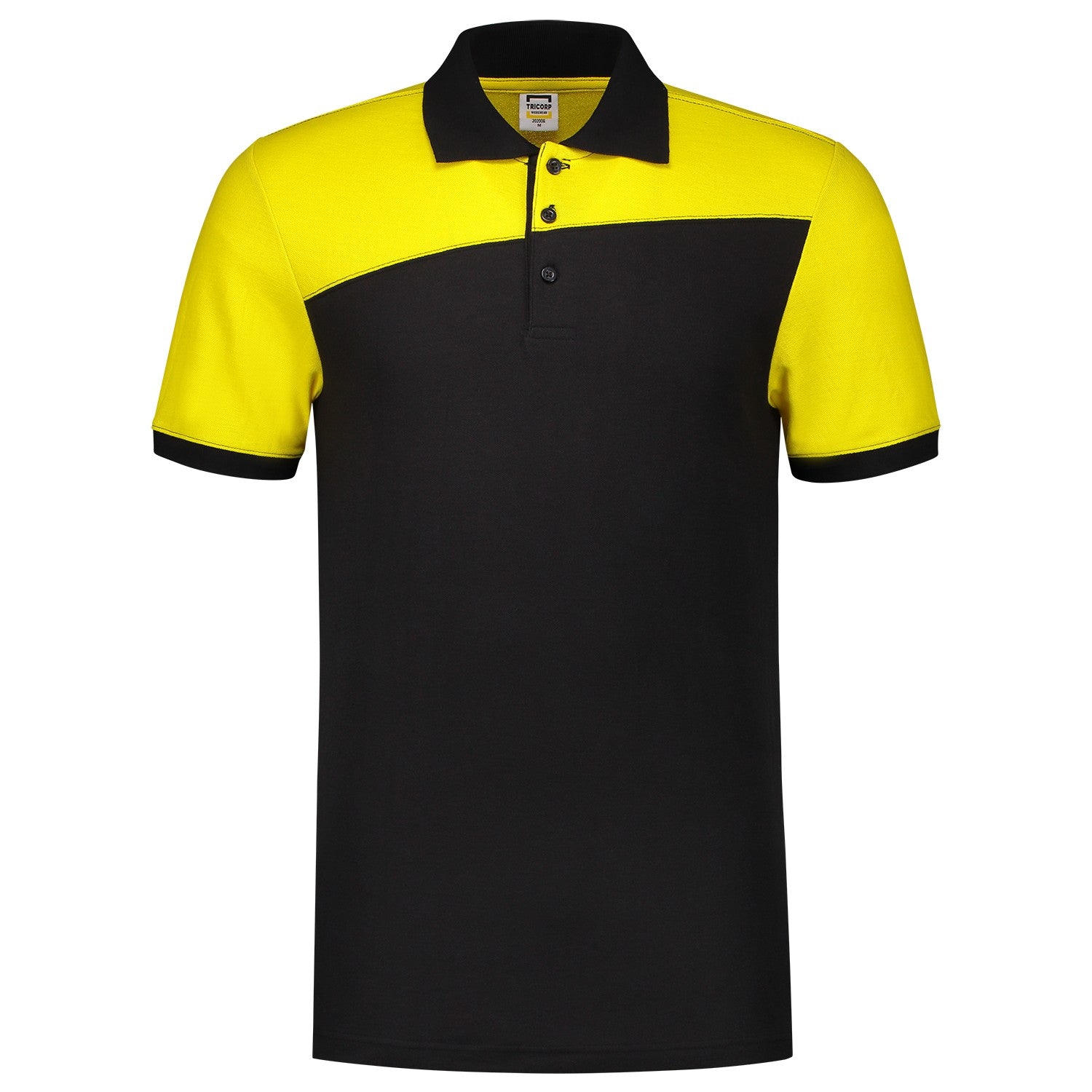 Tricorp Poloshirt 202006 Bicolor Naden Zwart/Geel