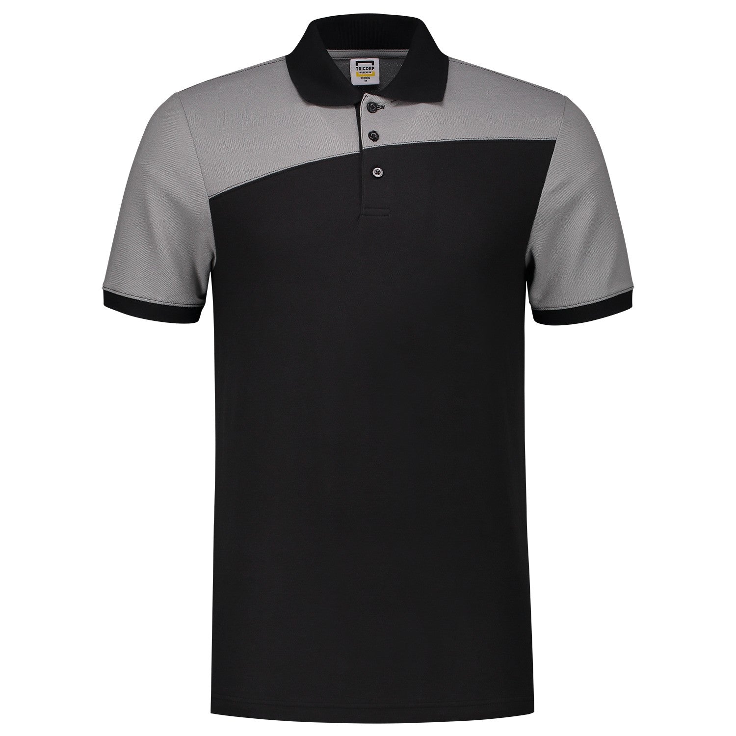 Tricorp Poloshirt 202006 Bicolor Naden Zwart/Grijs