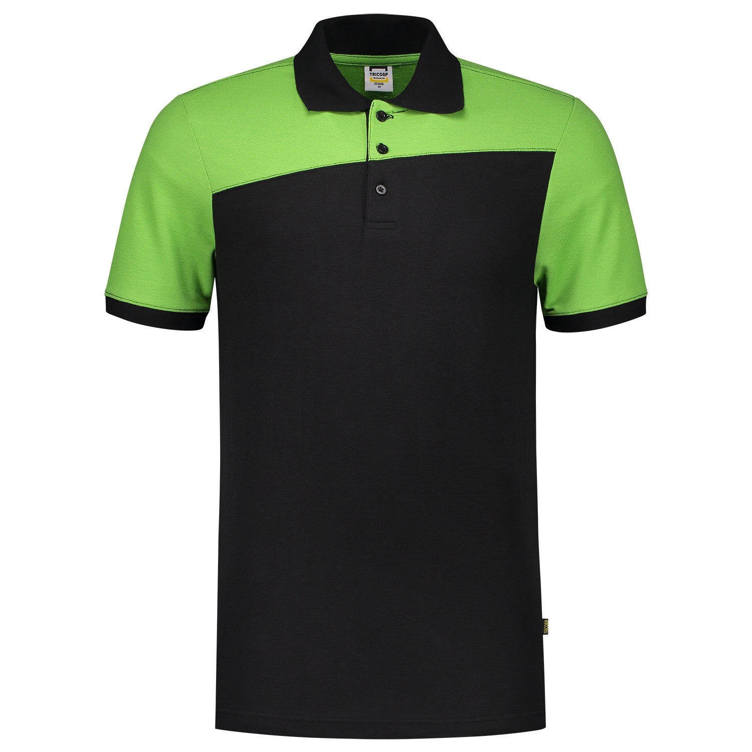 Tricorp Poloshirt 202006 Bicolor Naden Zwart/Lime