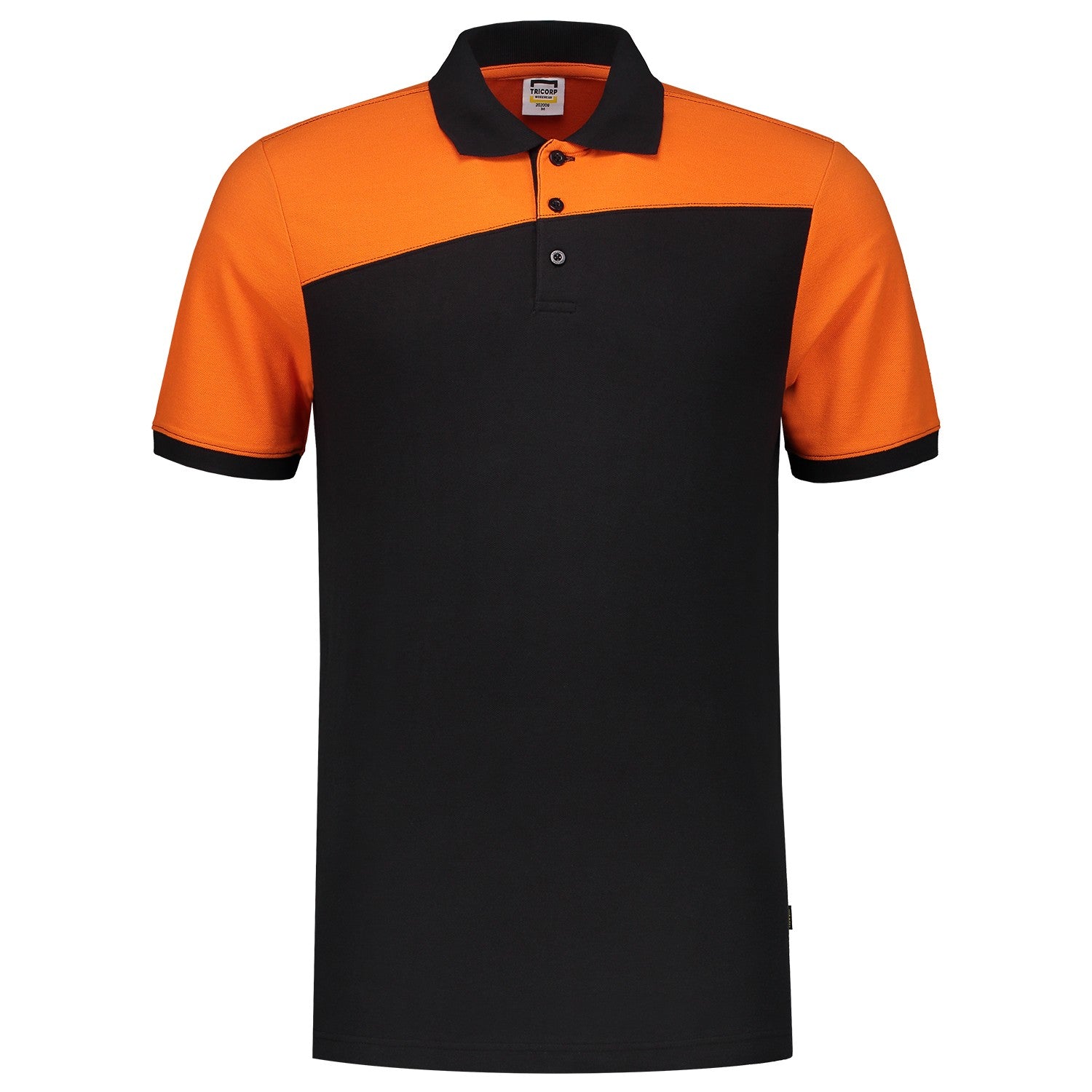 Tricorp Poloshirt 202006 Bicolor Naden Zwart/Oranje