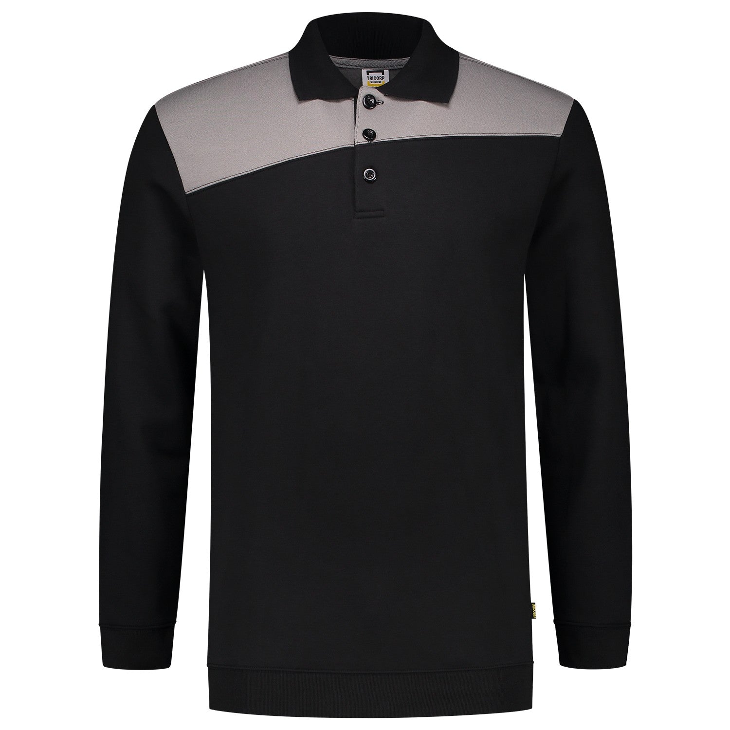 Tricorp Polosweater 302004 Bicolor Naden Zwart/Grijs