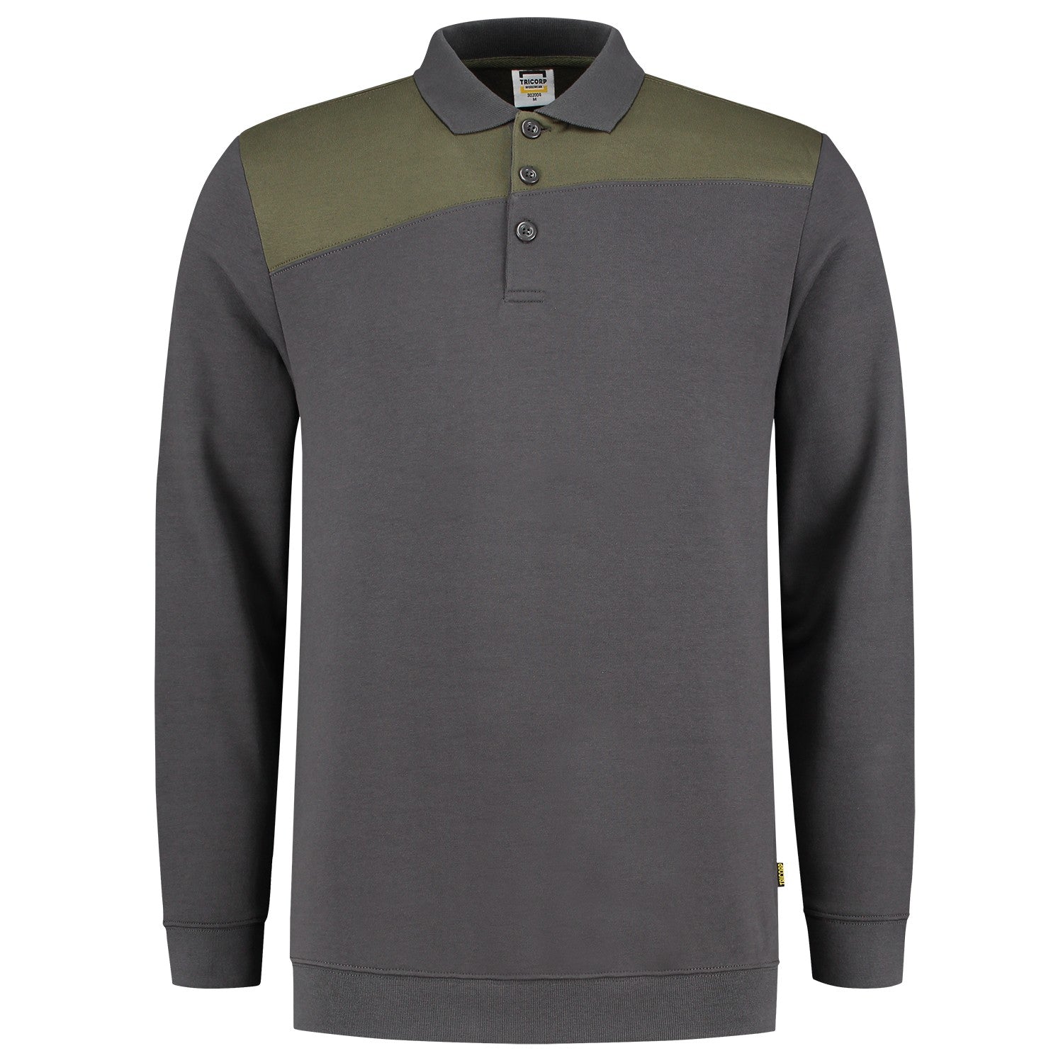 Tricorp Polosweater 302004 Bicolor Naden Donkergrijs/Legergroen