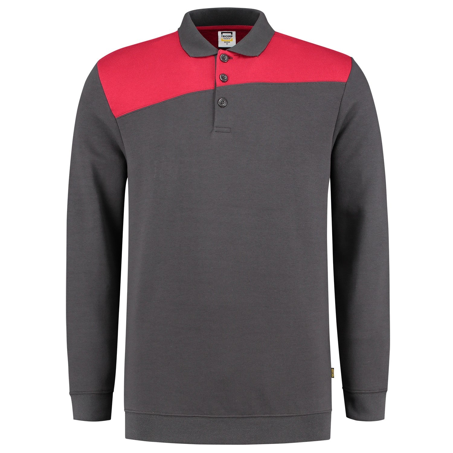 Tricorp Polosweater 302004 Bicolor Naden Donkergrijs/Rood