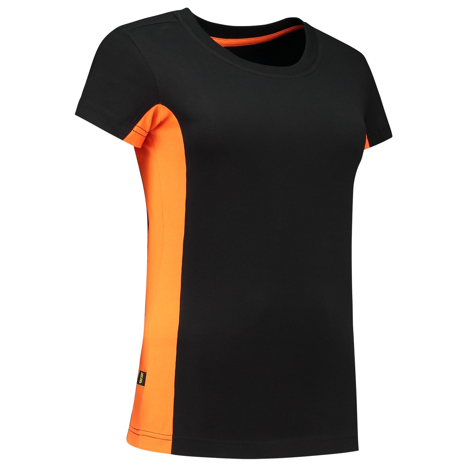 Tricorp 102003 Dames T-Shirt Bicolor Zwart/Oranje