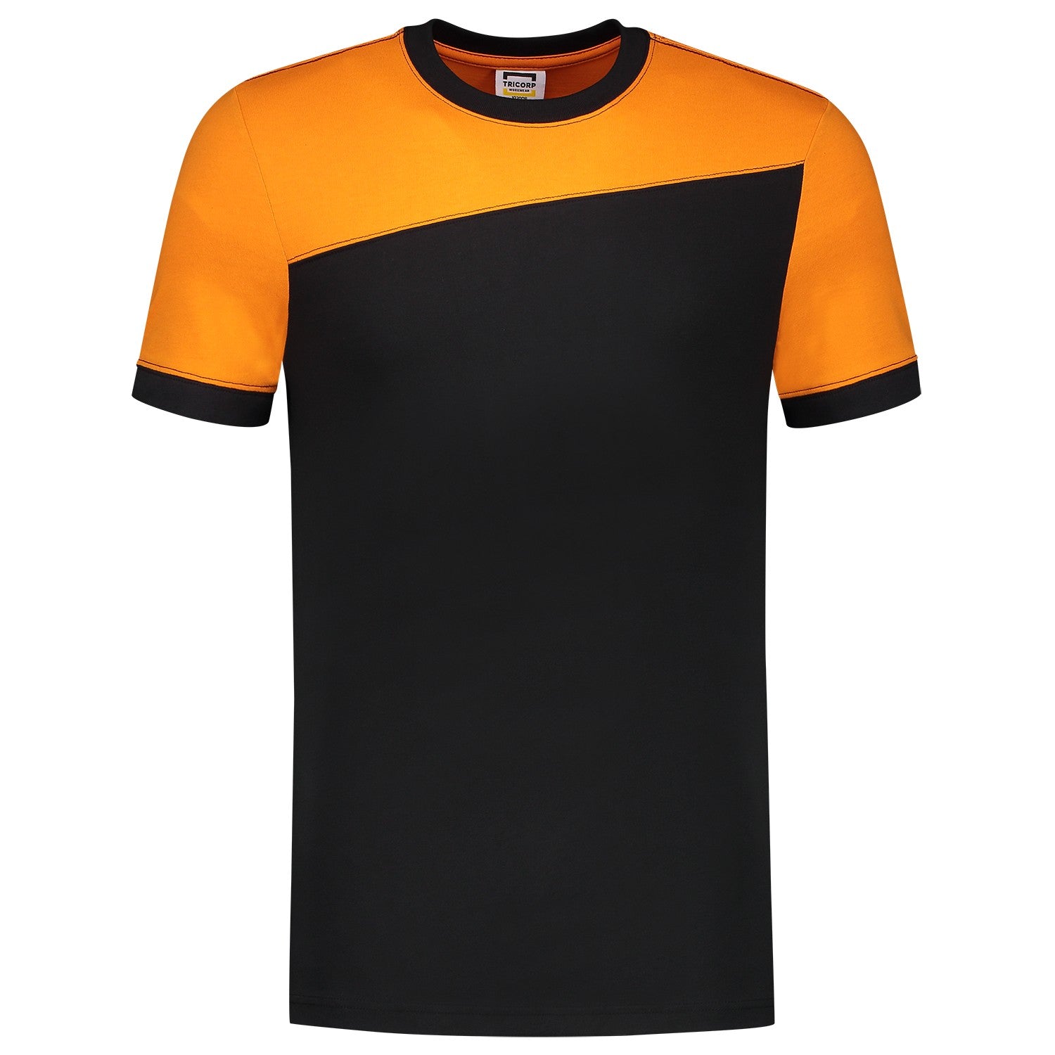 Tricorp 102006 T-Shirt Bicolor Naden Zwart/Oranje