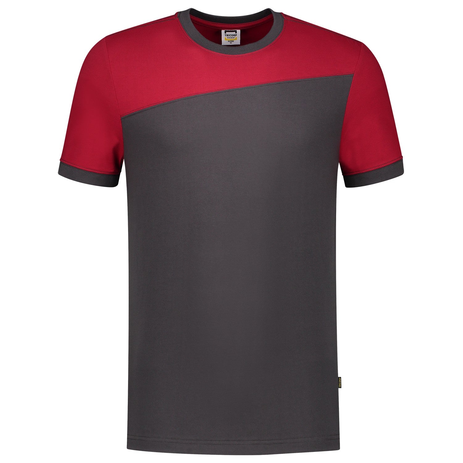 Tricorp 102006 T-Shirt Bicolor Naden Donkergrijs/Rood