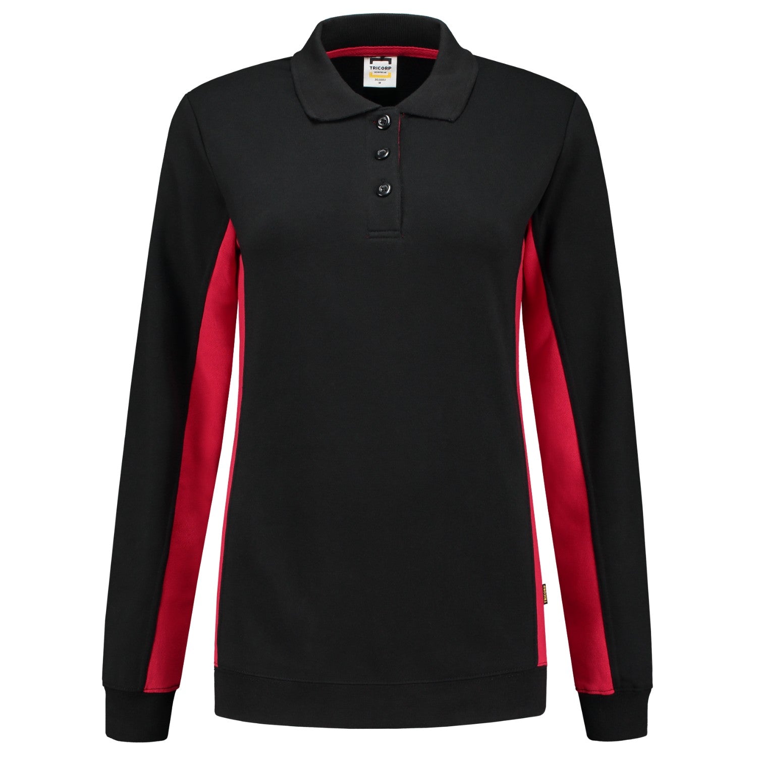 Tricorp 302002 Polosweater Bicolor Dames Zwart/Rood