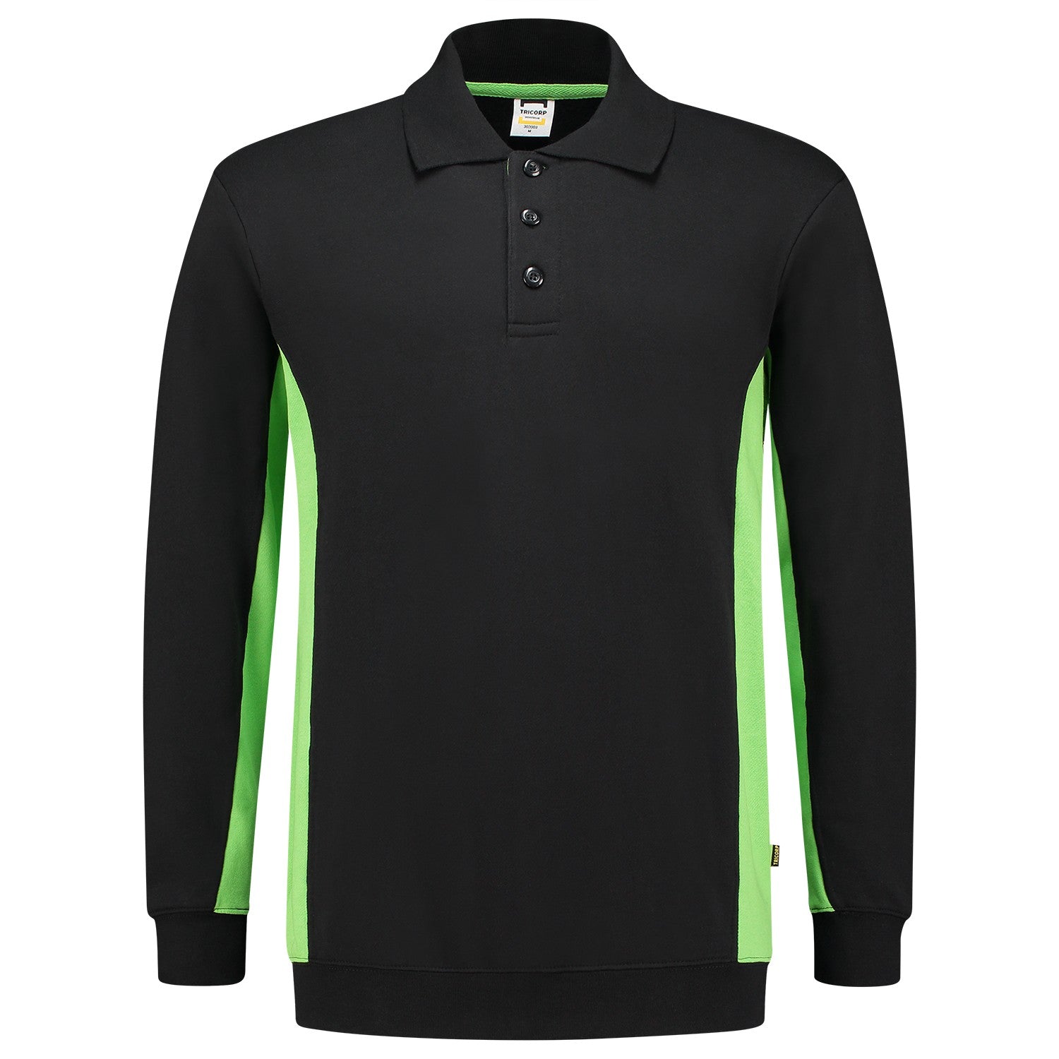 Tricorp 302003 Polosweater Bicolor Zwart/Lime