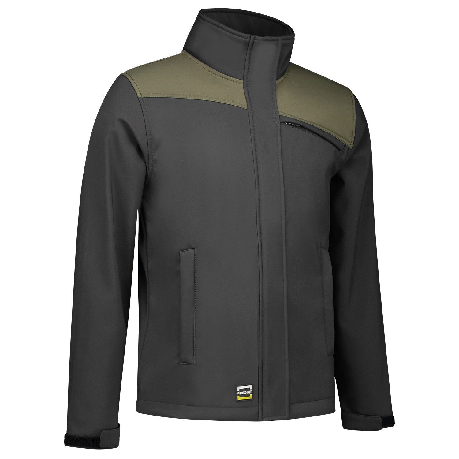 Tricorp Jas 402021 Softshell Bicolor Naden Donkergrijs/Legergroen