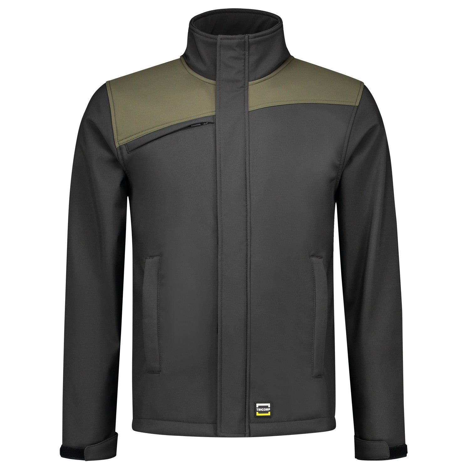 Tricorp Jas 402021 Softshell Bicolor Naden Donkergrijs/Legergroen