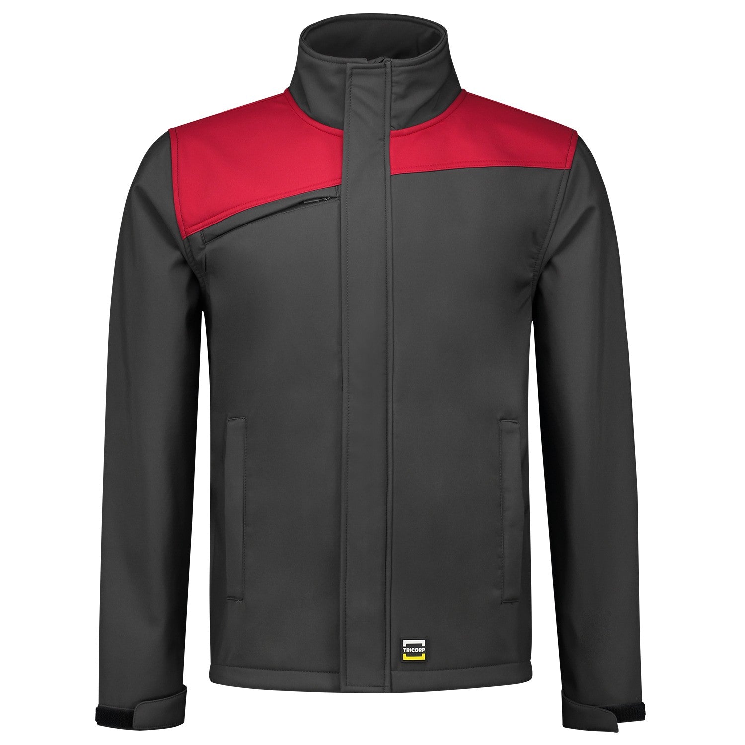Tricorp Jas 402021 Softshell Bicolor Naden Donkergrijs/Rood