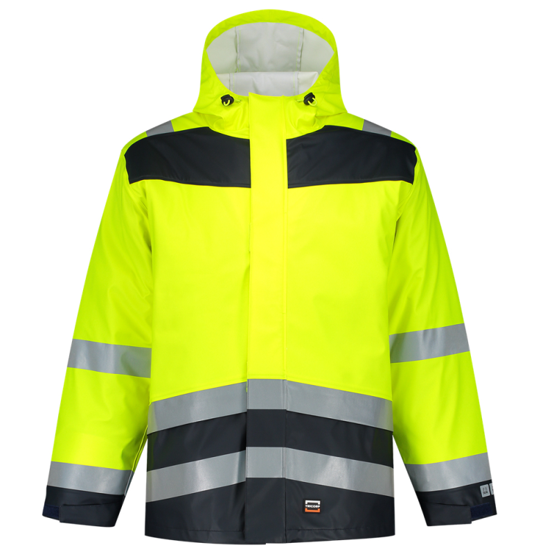 Tricorp 403017 Regenjas Multinorm Bicolor Fluo Geel/Inktblauw