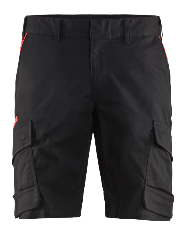 Blåkläder Industrie short met stretch 14461832 Zwart/Rood Zwart/Rood