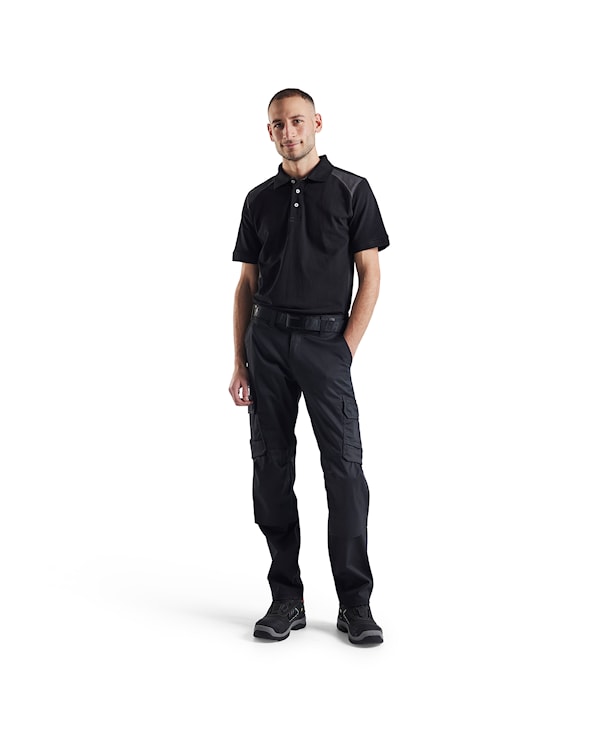 Blåkläder Industrie werkbroek stretch met kniezakken 14481832 Zwart/Donkergrijs Zwart/Donkergrijs