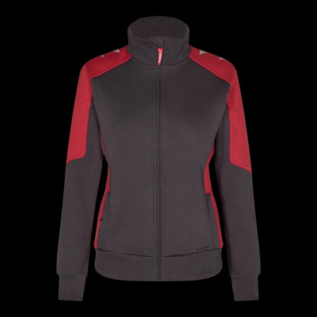 Engel 8825-233 Dames Sweat Cardigan Antraciet/Rood 79757