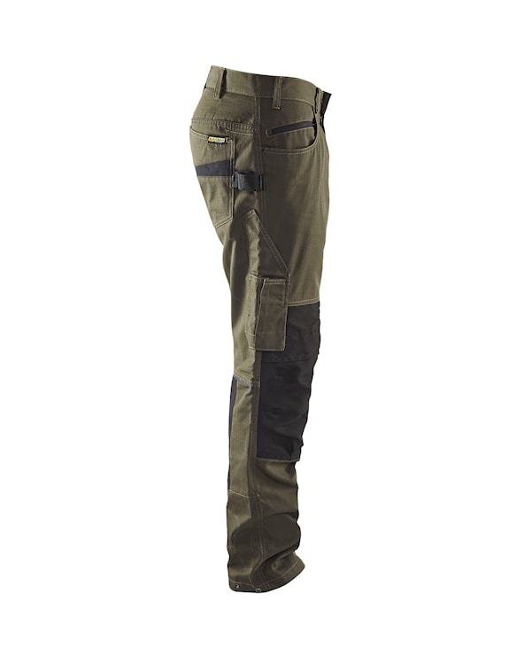 Blåkläder Service werkbroek met stretch zonder spijkerzakken 14951330 Groen/Zwart Groen/Zwart