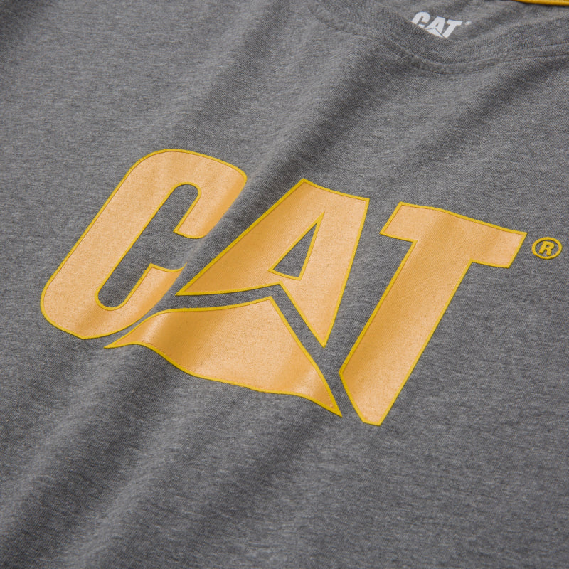 CAT Trademark Logo Tee 1510305 Dark Heather 004