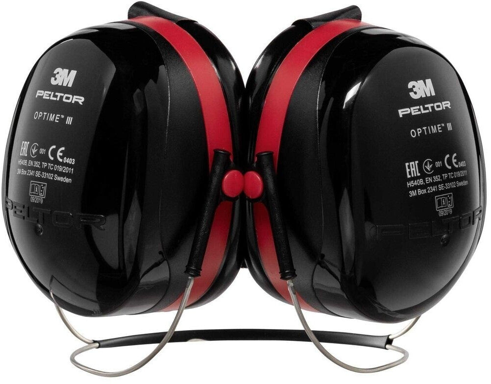 Import Peltor H540B Optime 3 Gehoorkap + Kapband Zwart/Rood