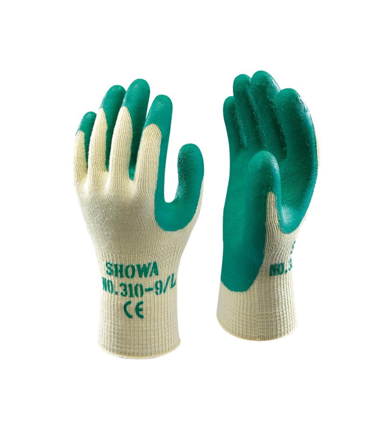 Showa 310 Latex Green/Yellow Gloves - Bundle of 10 pairs