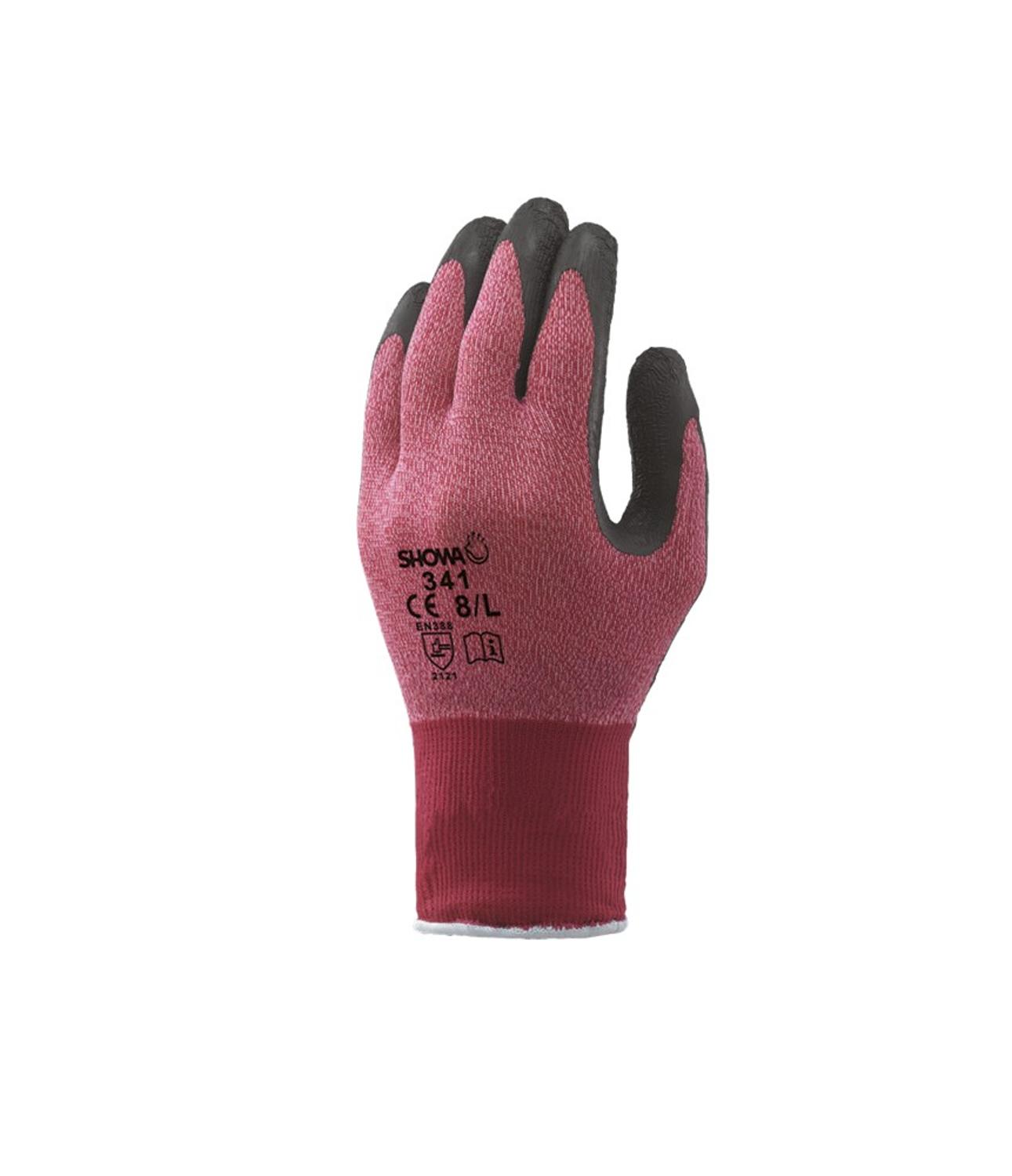 Showa 341 Latex Safety Gloves Red/Black - Bundle of 120 pairs