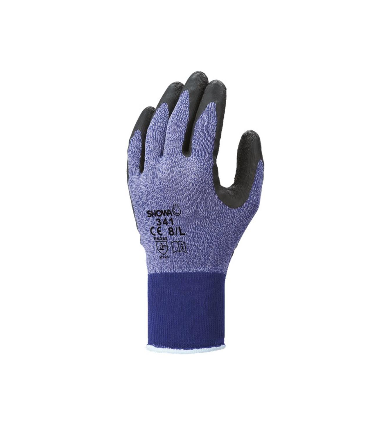 Showa 341 Latex Purple/Black Work Gloves - Bundle of 120 pairs