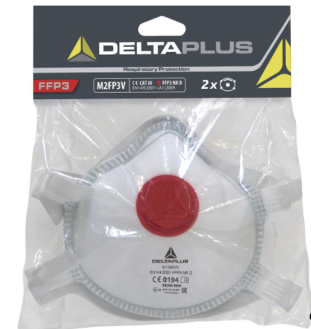 Delta Plus FFP3-Masken mit Ventil, 2er Pack