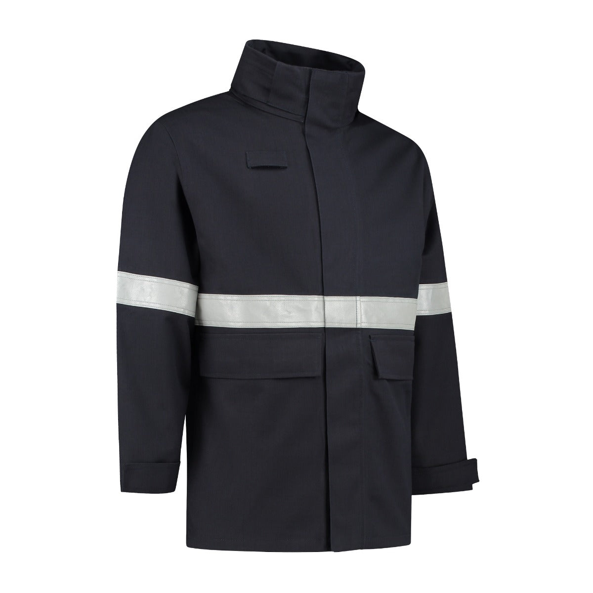 Dapro Blaze multinorm parka werkjas in navy blauw, vlamvertragend, antistatisch, lasbestendig, en 100% waterdicht, ontworpen voor maximale bescherming in offshore, industriële en petrochemische sectoren.