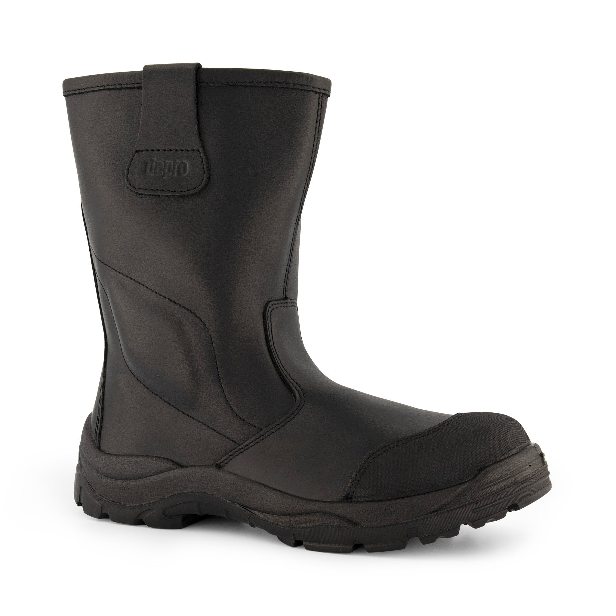 Dapro Rigger C S3C veiligheidsschoenen in zwart, voorkantaanzicht, met S3-bescherming voor maximale veiligheid en comfort.