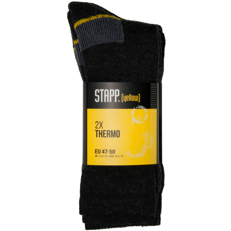 Stapp Yellow Thermo 2-Pack Sokken 4420 695 Antraciet Melange