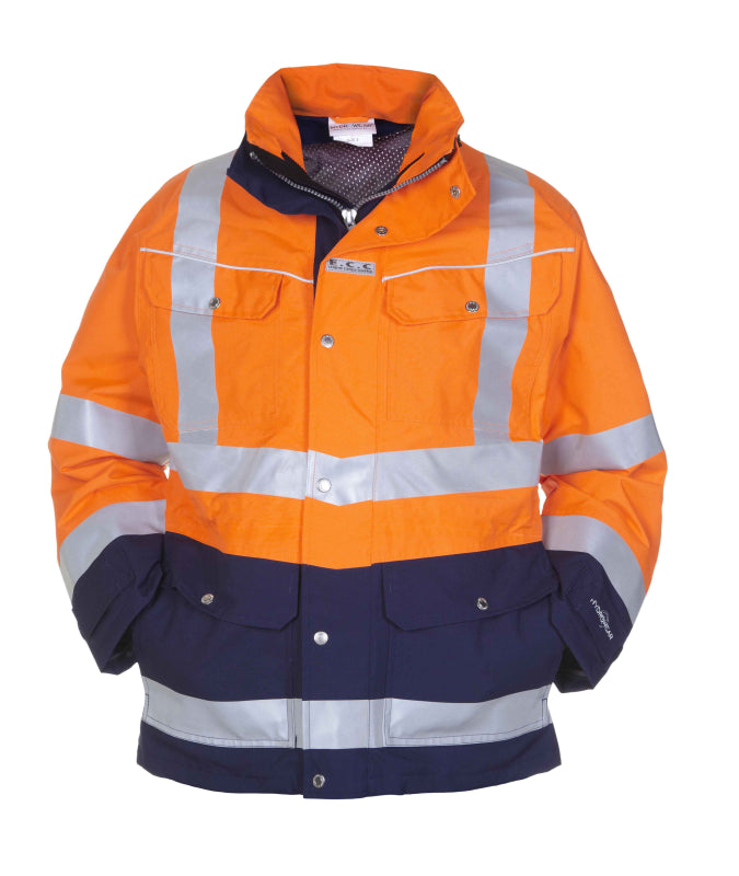 Hydrowear Simply No Sweat Hi-Vis Parka Frankfurt Fluo Oranje/Marine 04021598