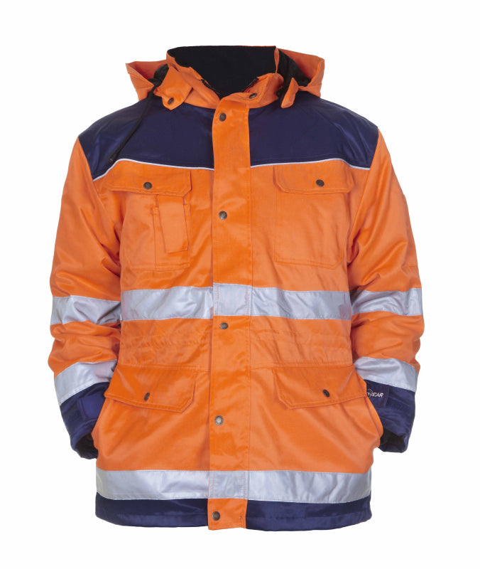 Hydrowear Beaver Hi-Vis Winterparka Liverpool Fluo Oranje/Marine 047499