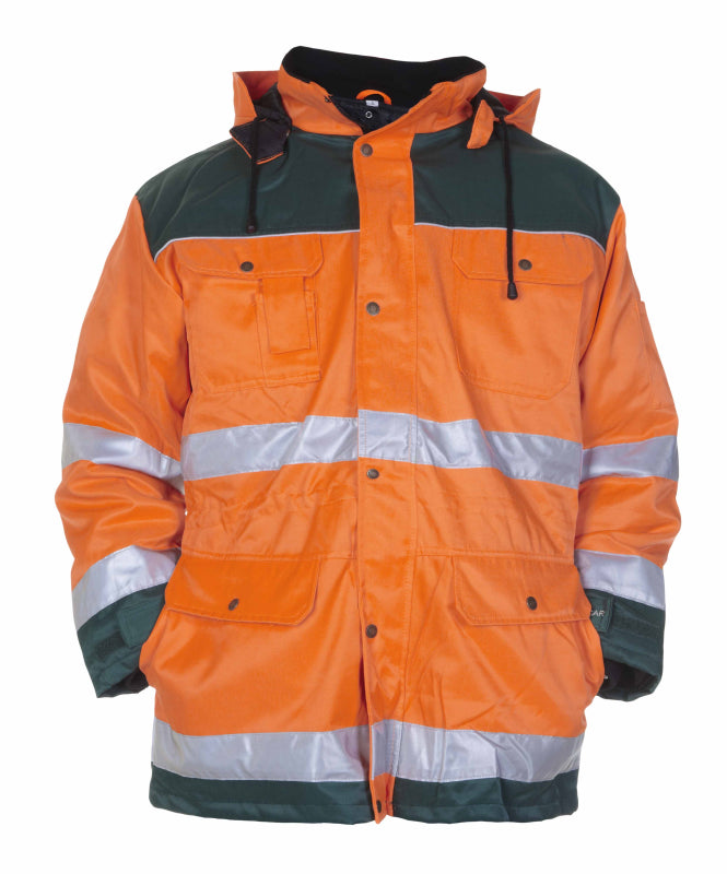 Hydrowear Beaver Hi-Vis Winterparka Lissabon Fluo Oranje/Groen 047500