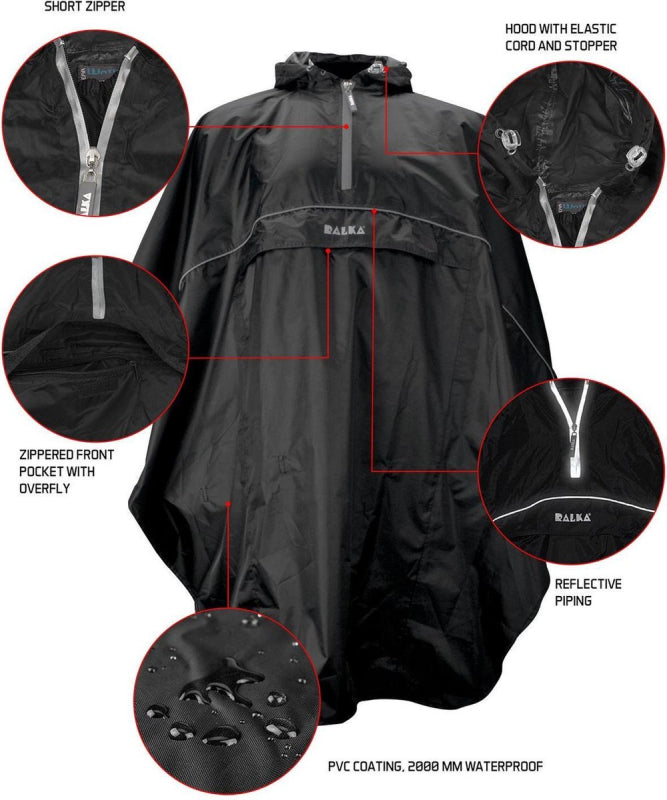 Ralka Regenponcho Senior 43NE Zwart (ZWA)