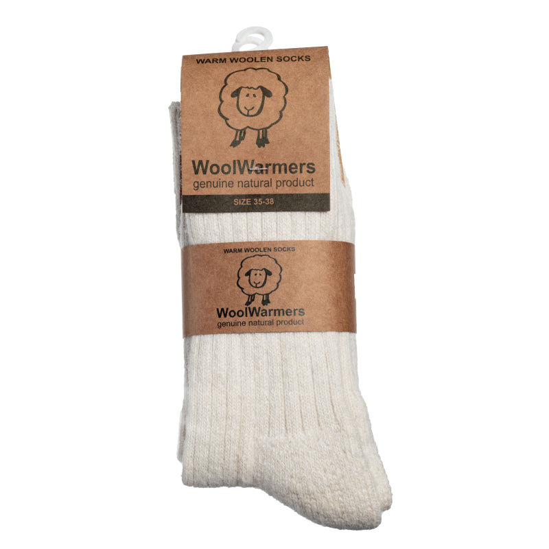 WoolWarmers Wollen Sokken Ramba 405 (2-pack) Creme Wit