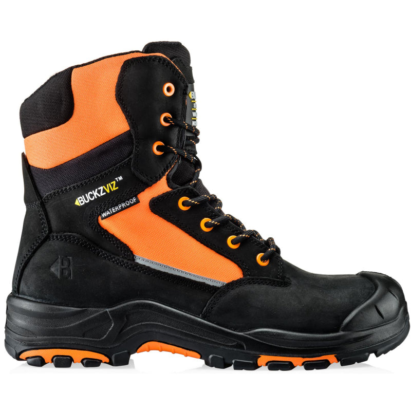 BuckBootz Schoen BVIZ1 Hoog S3 + KN Zwart/Oranje BVIZ1OR