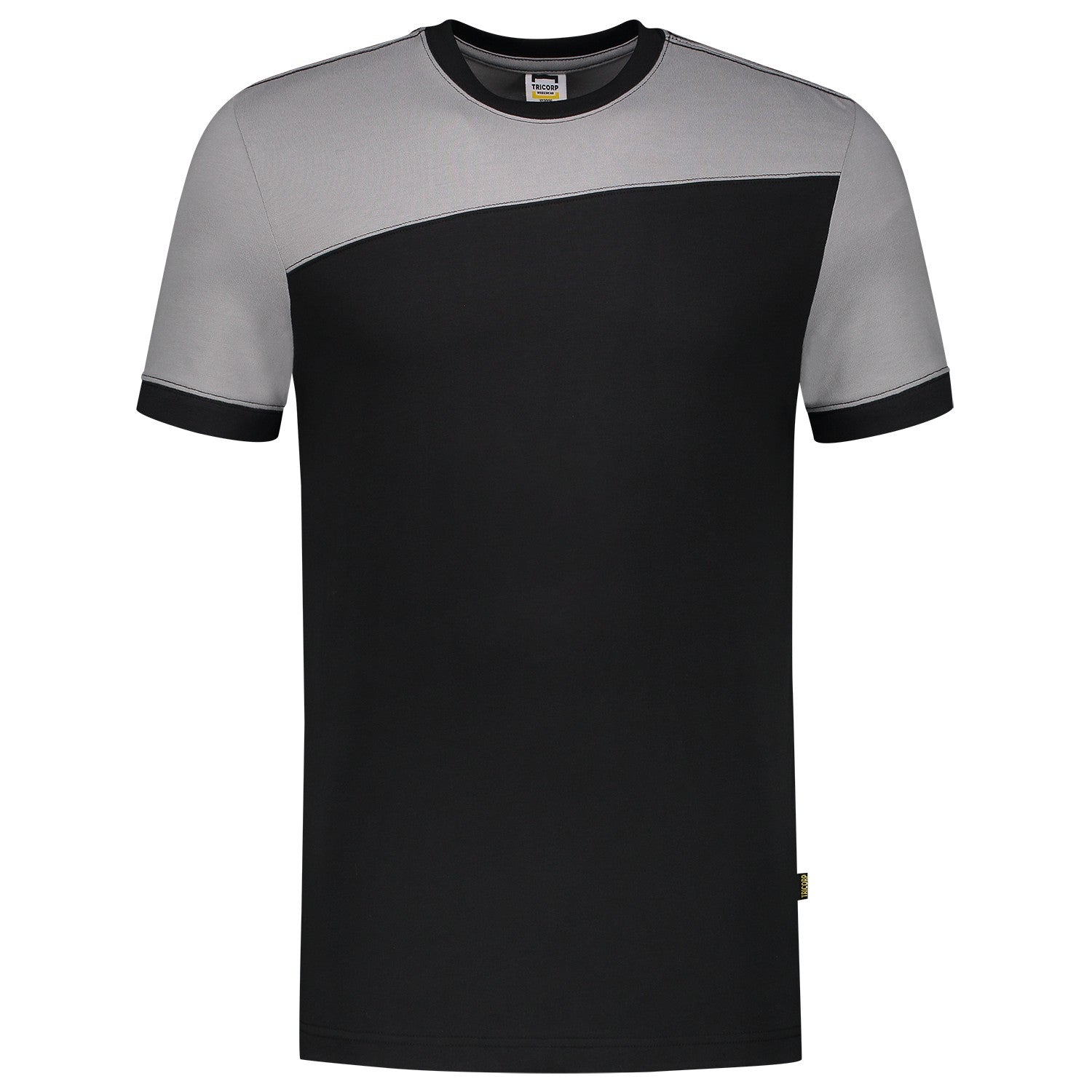 Tricorp 102006 T-Shirt Bicolor Naden Zwart/Grijs