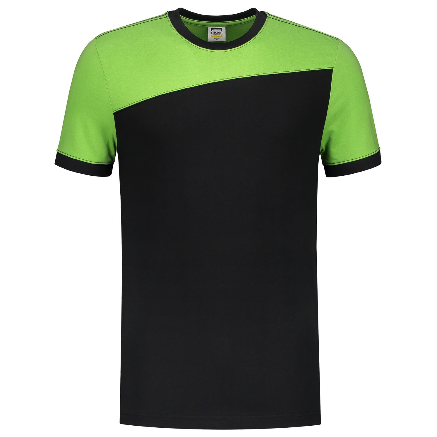 Tricorp 102006 T-Shirt Bicolor Naden Zwart/Lime
