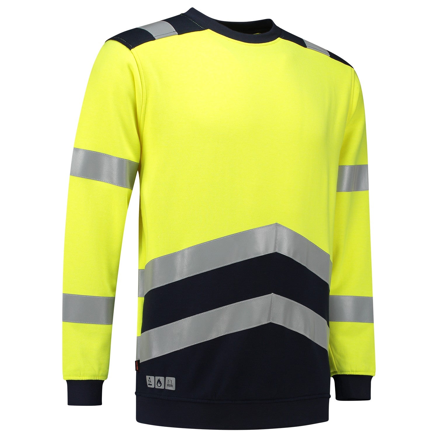 Tricorp 303002 Sweater Multinorm Bicolor Fluo Geel/Inktblauw