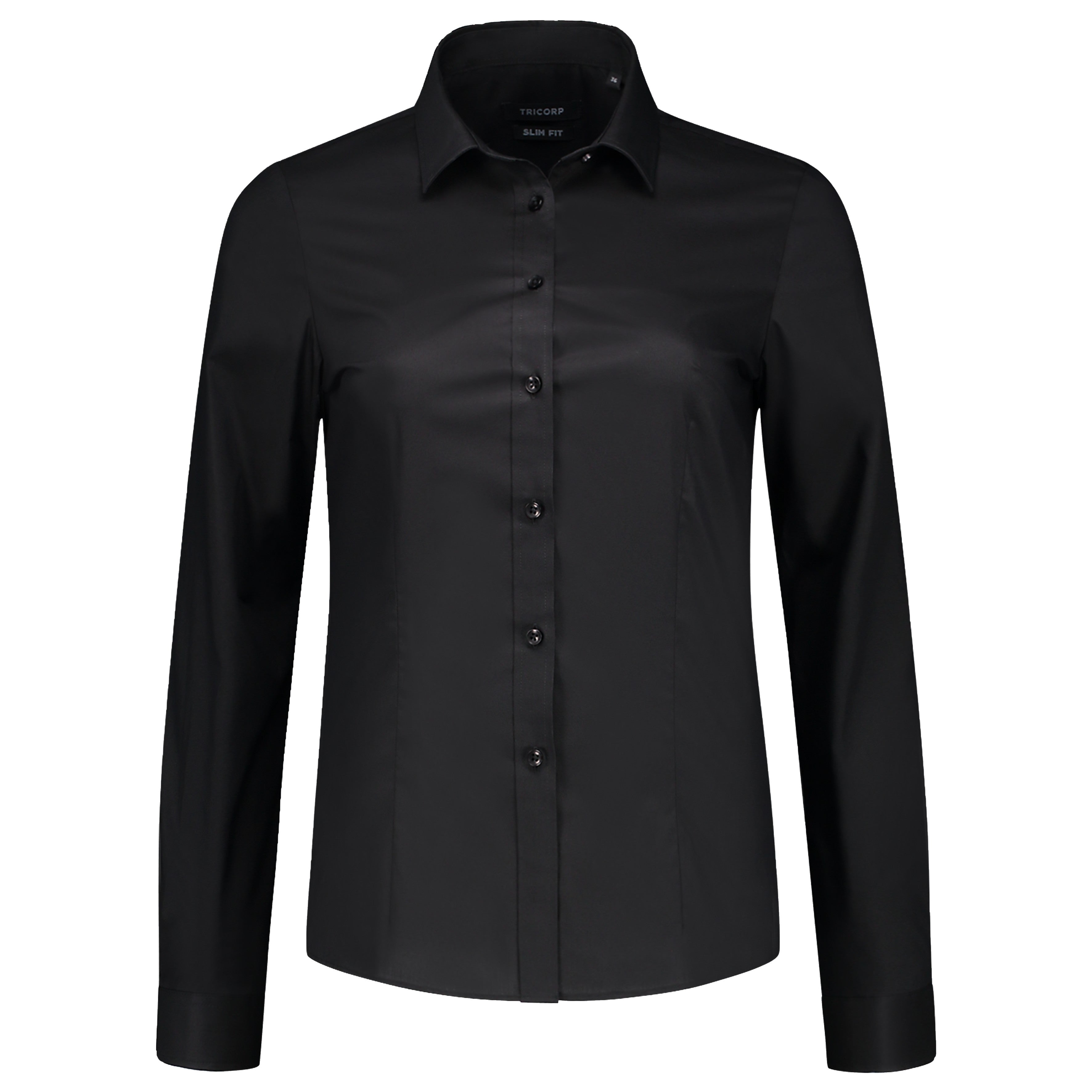 Tricorp 705016 Blouse Stretch Slim Fit Zwart