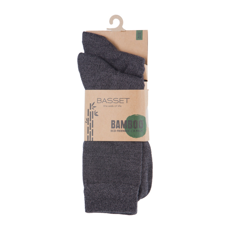 Bamboo Dames Heren Sokken 2-pack 31020 Zwart