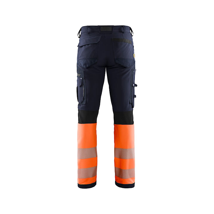 Blåkläder werkbroek met 4-weg stretch zonder spijkerzakken 11931642 Marineblauw/Oranje Marineblauw/Oranje