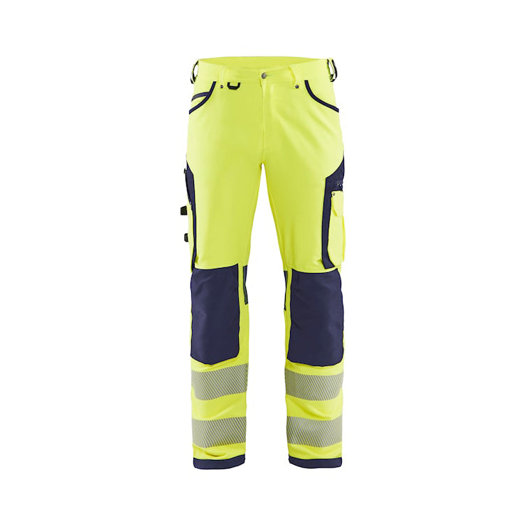 Blåkläder High-Vis werkbroek met 4-weg stretch zonder spijkerzakken 11971642 Geel/Marineblauw High Vis Geel/Marineblauw