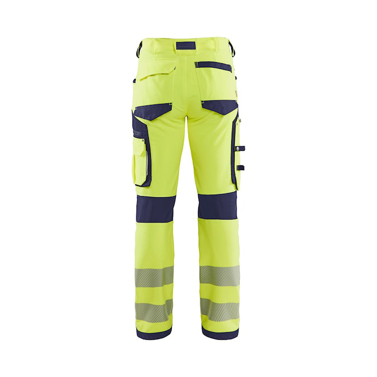 Blåkläder High-Vis werkbroek met 4-weg stretch zonder spijkerzakken 11971642 Geel/Marineblauw High Vis Geel/Marineblauw