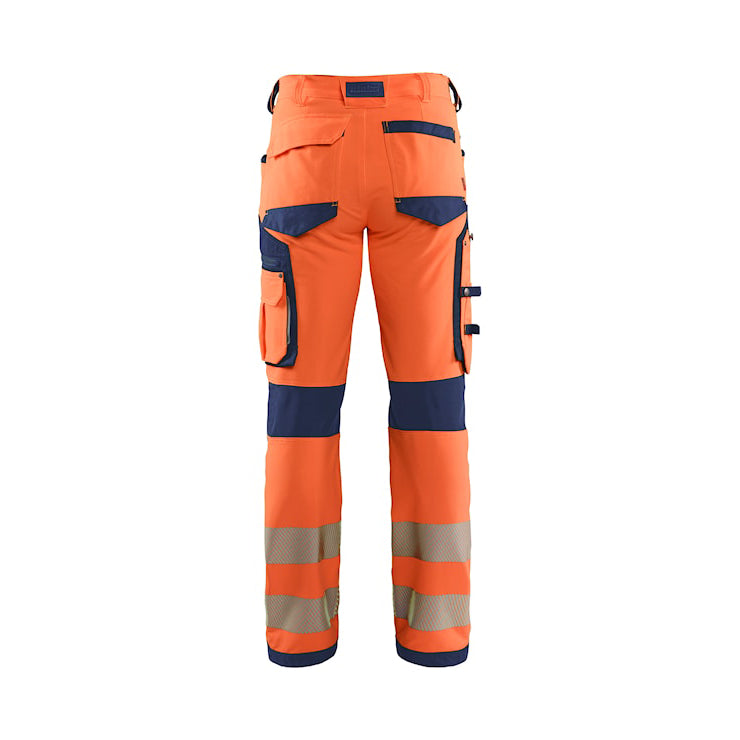 Blåkläder High-Vis werkbroek met 4-weg stretch zonder spijkerzakken 11971642 Oranje/Marineblauw High Vis Oranje/Marineblauw