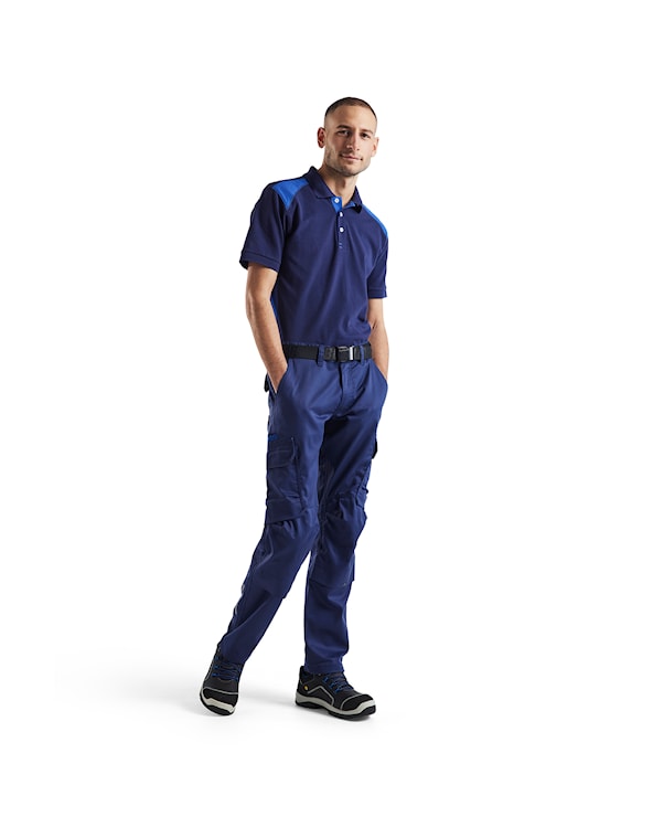 Blåkläder Industrie werkbroek stretch met kniezakken 14481832 Marineblauw/Korenblauw Marineblauw/Korenblauw