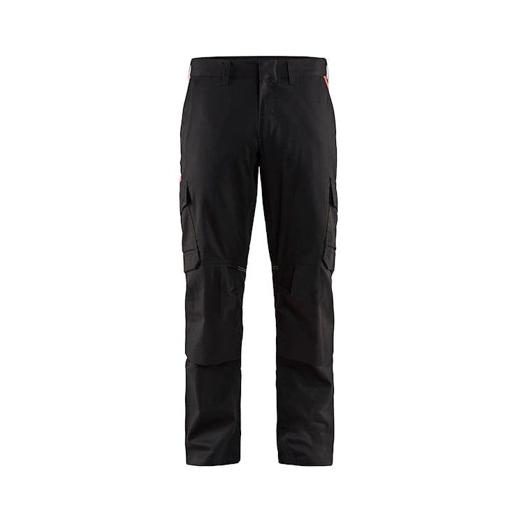 Blåkläder Industrie werkbroek stretch met kniezakken 14481832 Zwart/Rood Zwart/Rood