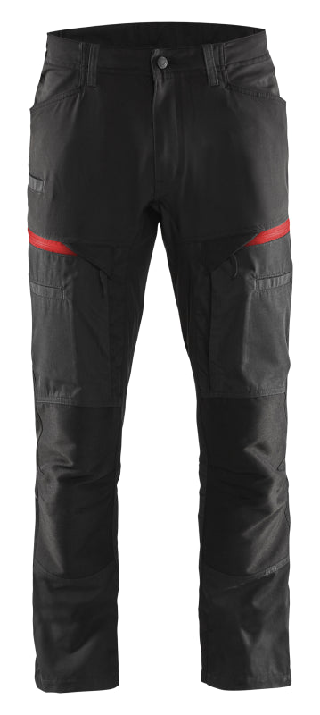 Blåkläder Service werkbroek met stretch 14561845 Zwart/Rood Zwart/Rood